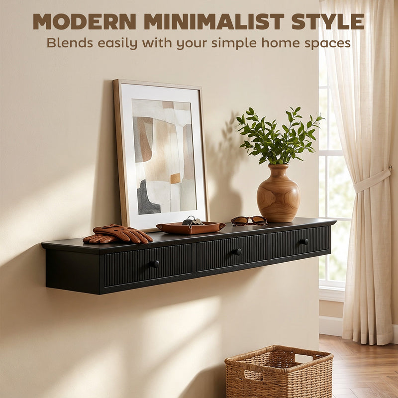 Wall Mounted Hallway Shelf, Black