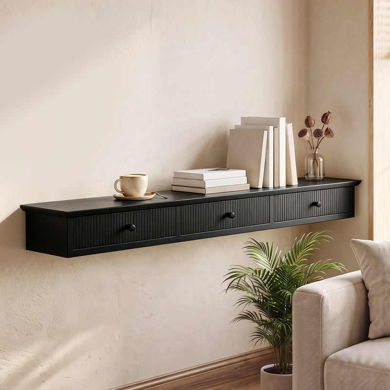 Wall Mounted Hallway Shelf, Black