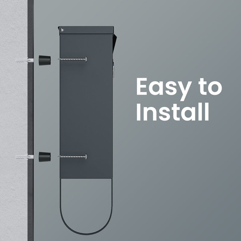 Wall mounted mailbox dimensions diagram