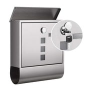 Close-up of the lock and keys on the SONGMICS wall-mounted mailbox