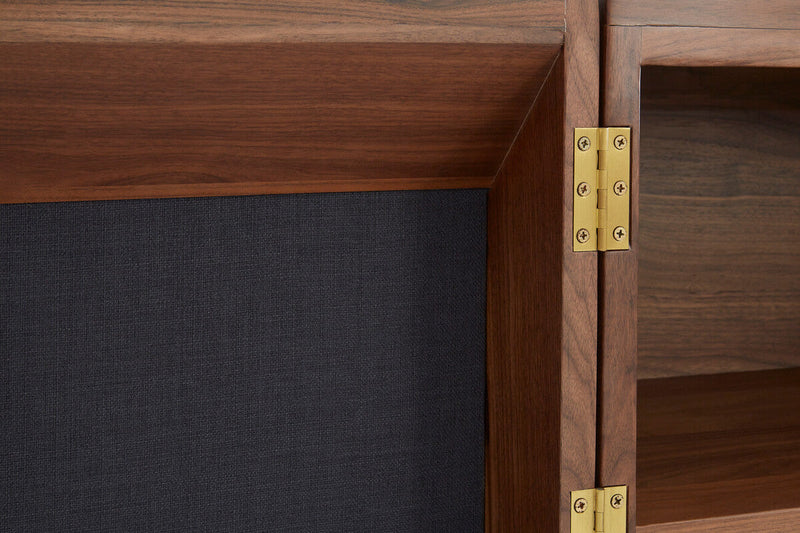 Macro detail of the central drawer front