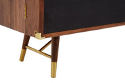 Macro detail of the sideboard interior compartment