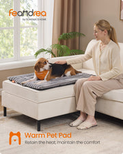 Close-up of the soft faux rabbit fur texture on the Feandrea dog bed mat