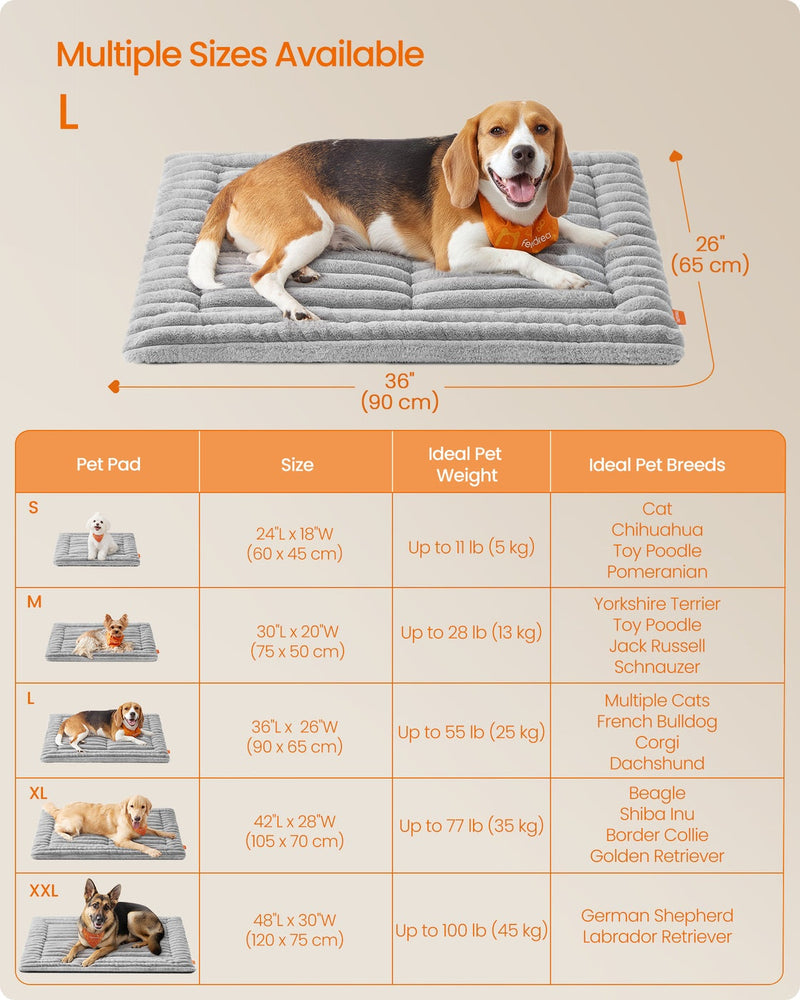 Feandrea dog bed mat shown machine washable and easy to care for