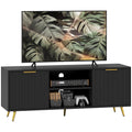 Black TV Stand Cabinet for TVs up to 55 Inch with Storage Shelves and Cable Management by HOMCOM
