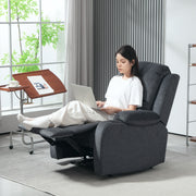 Black Microfibre Manual Reclining Armchair With Footrest by HOMCOM