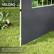 Dark Grey 3m Gazebo Replacement Side Wall Panels With Window by Outsunny