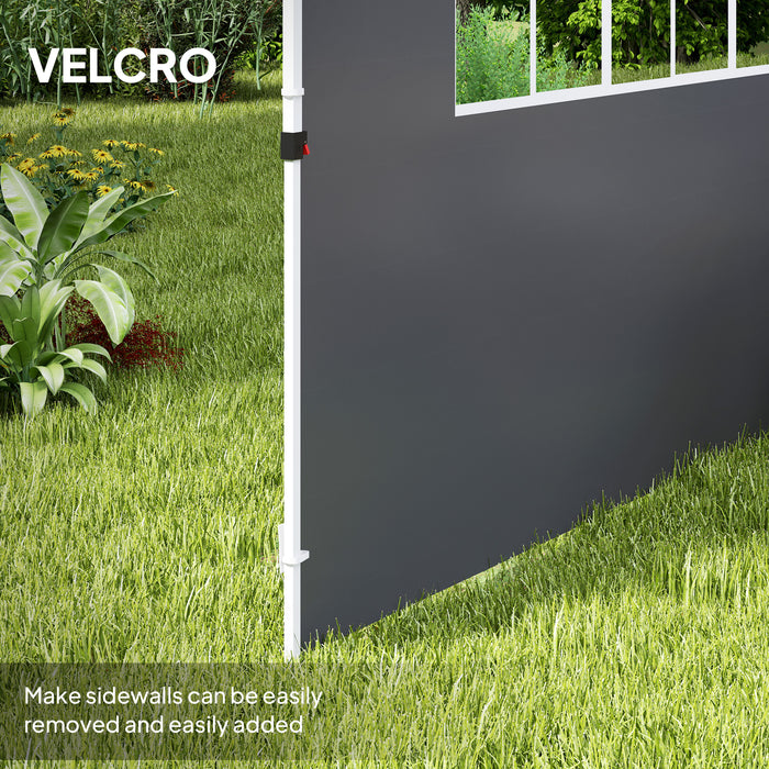 Dark Grey 3m Gazebo Replacement Side Wall Panels With Window by Outsunny