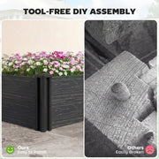 Raised Garden Bed for Easy Vegetable and Herb Growing with Tool Free Assembly Dark Grey Outsunny