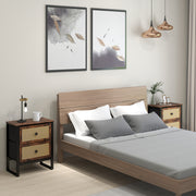 Set of 2 Industrial Style Bedside Tables with Storage Shelf Ideal for Bedrooms Brown