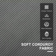 Grey Small Two Seater Corduroy Sofa Stylish and Comfortable by HOMCOM