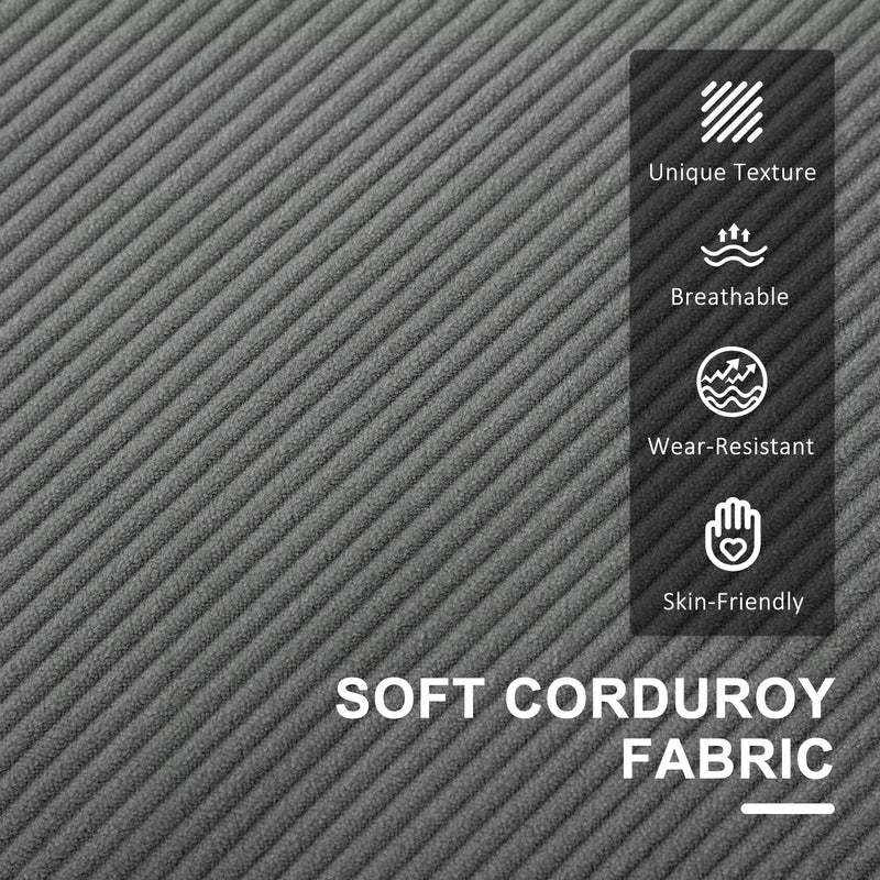 Grey Small Two Seater Corduroy Sofa Stylish and Comfortable by HOMCOM