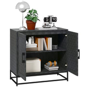 Black Modern Sideboard with Adjustable Shelf and 2 Doors for Living Room Storage by Homcom