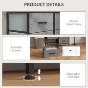 Black 6 Drawer Chest of Drawers with Steel Frame and Wooden Top for Bedroom and Nursery by HOMCOM