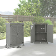 Potting Station with Storage Cabinet & Galvanised Steel Top for Organising Garden Tools and Supplies, Grey Outsunny