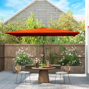 Orange 3x2m Rectangular Patio Parasol with Tilt Crank Aluminium Canopy by Outsunny