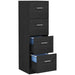 Black 4 Drawer Filing Cabinet With Lock Wood Effect by HOMCOM