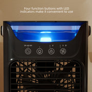 Desk Fan and Humidifier with Night Light for Cool Fresh Air at Home or Office Black AOSOM