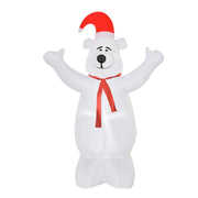 Inflatable bear from a slight angle on a white background