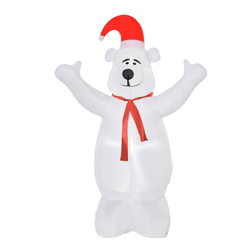 Inflatable bear from a slight angle on a white background