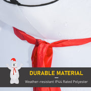 Close-up of the bear's red scarf with durable IP44 polyester label