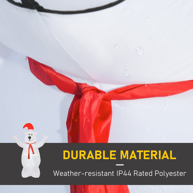 Close-up of the bear's red scarf with durable IP44 polyester label