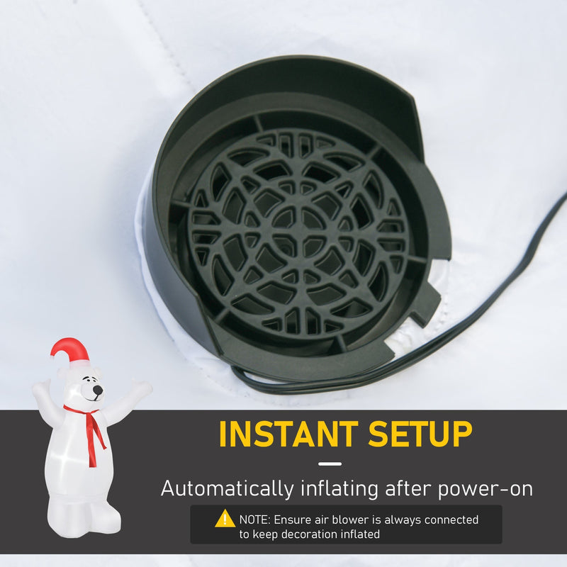 Air blower fan inside the bear with instant setup label