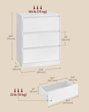 Dimension diagram showing the chest is 60 cm wide, 40 cm deep and 75 cm tall