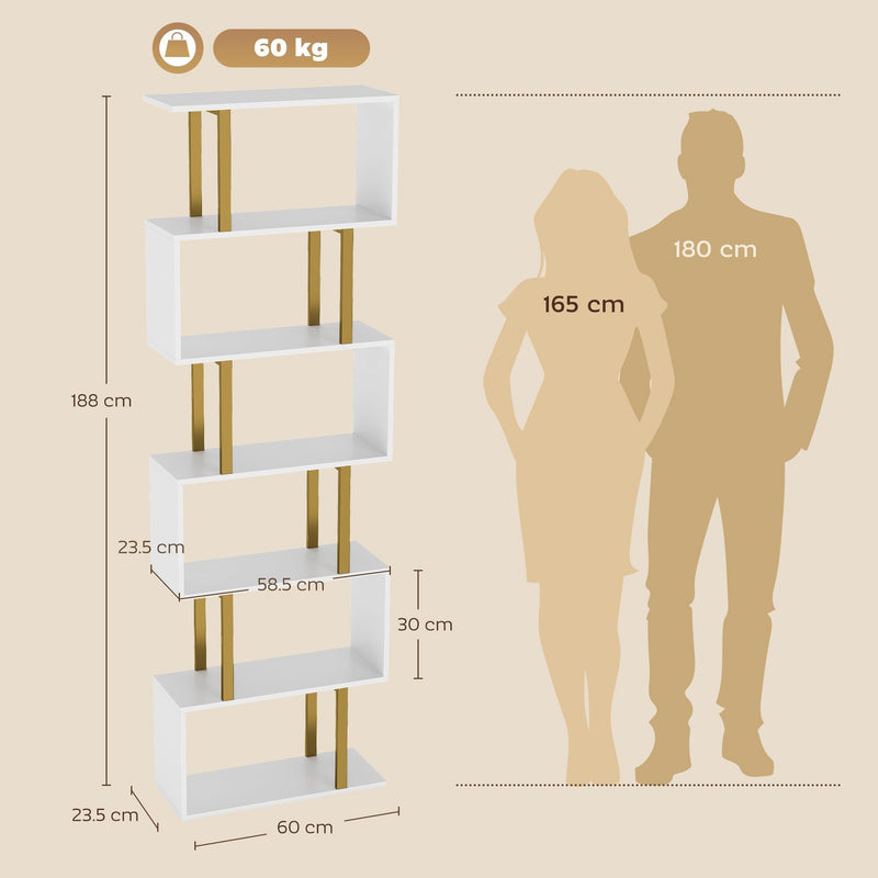 Tall Open Bookshelf, White