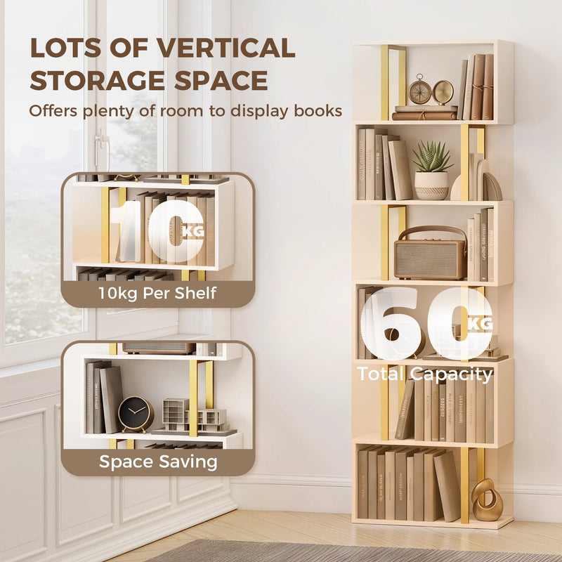 Tall Open Bookshelf, White