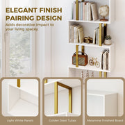 Tall Open Bookshelf, White