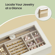 Dimensions diagram of the 6-tier jewellery organiser box