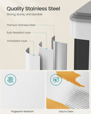Cutaway of the stainless steel layers with fingerprint-resistant and easy-clean close-ups