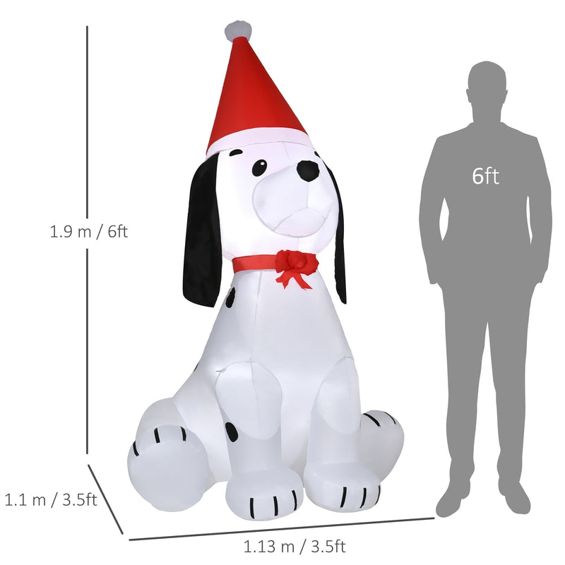 Dimensions diagram of the puppy: 190 cm high, 113 cm wide and 110 cm deep, beside a 6ft figure
