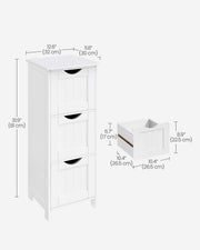 Dimension diagram showing 30 x 32 x 81 cm and a 26.5 x 26.5 x 17 cm drawer