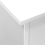 Close-up of the moulded top panel edge and the side frame