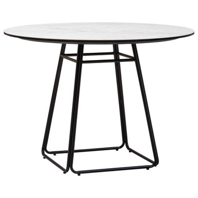 Angled studio view showing the black tapered cuboid pedestal base