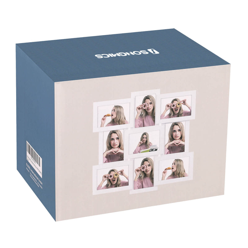 Songmics branded packaging box for the white 9-photo collage frame