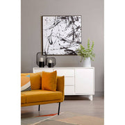White high gloss sideboard, studio angle shot