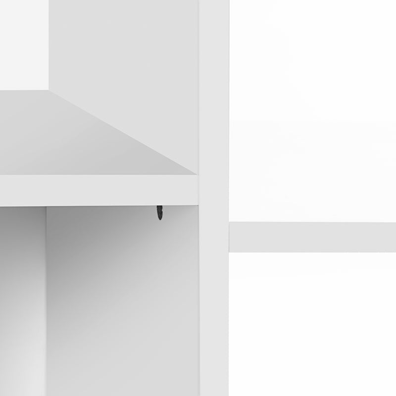 Close-up of a rounded safety corner on the toy and book organiser