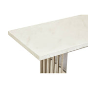 Close-up of the mirror-polished silver stainless steel base finish