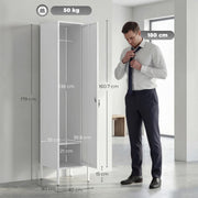 Locker dimensions diagram showing 179 cm height, 40 cm width and depth and 138 cm hanging space