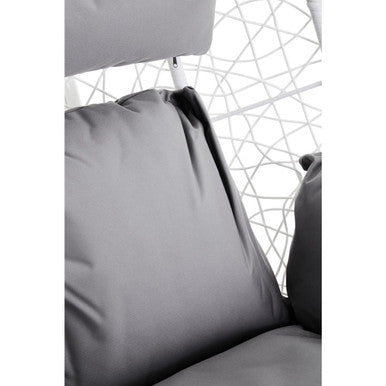 Close-up detail of the open armrest design