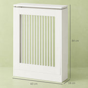 Radiator cover dimensions diagram showing 60 cm width, 18 cm depth and 84 cm height