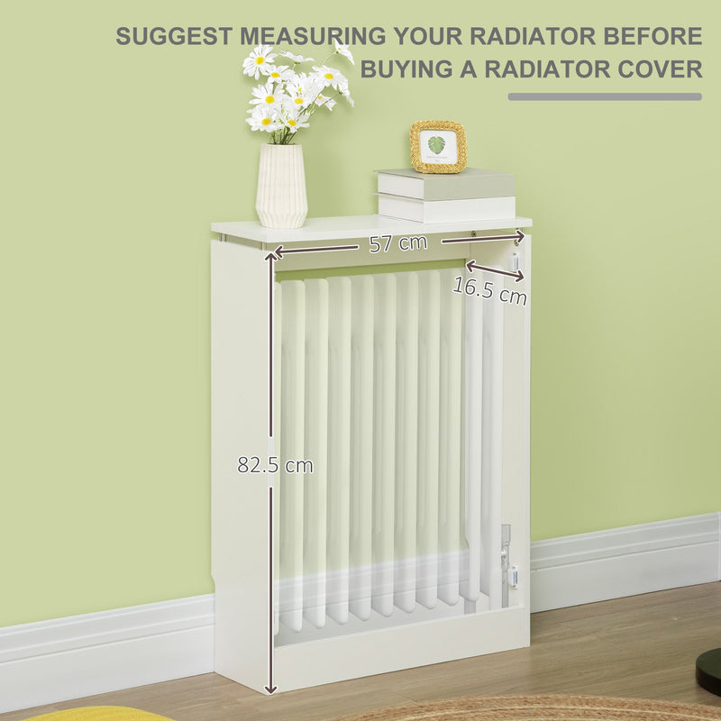 Radiator cover internal measurements diagram showing the space inside for a radiator