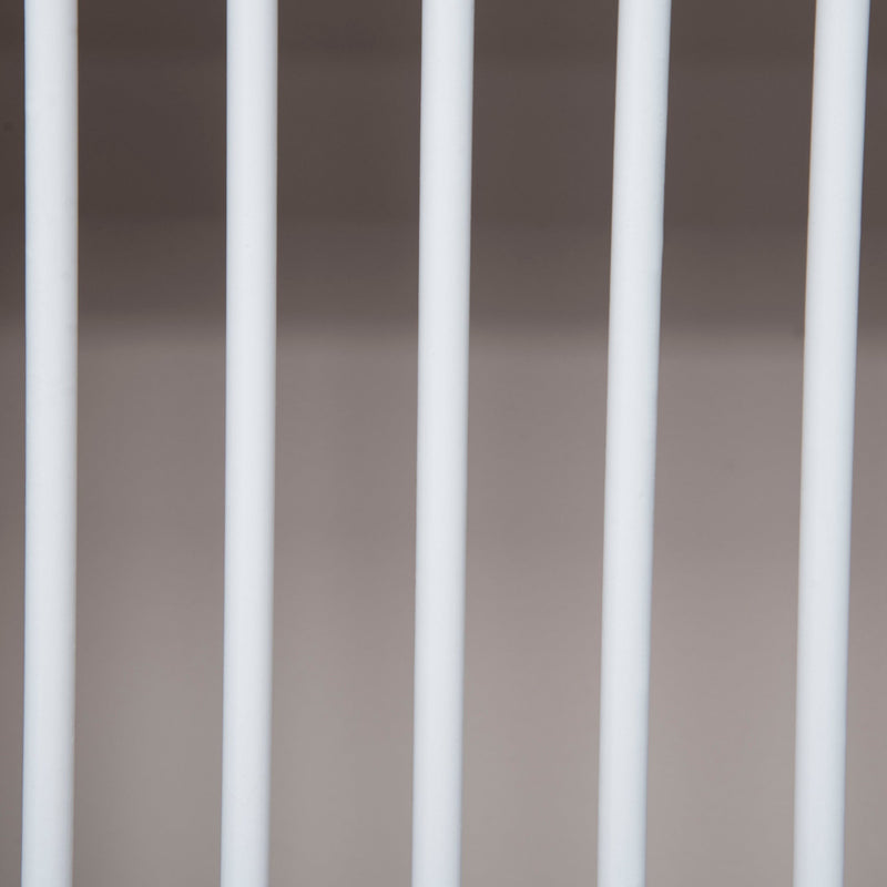 Close-up of the white vertical slats on the radiator cover front