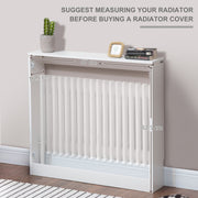 Radiator cover internal measurements diagram showing the space inside for a radiator
