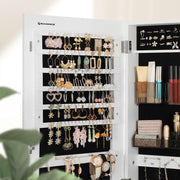 Cabinet mounted on a bedroom wall next to a dressing area