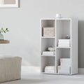 White wooden kids bookcase with 5 compartments by Vasagle, front view