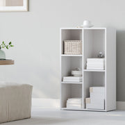 White wooden kids bookcase with 5 compartments by Vasagle, front view